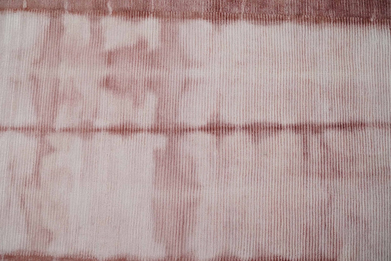 10 feet runner Hand Woven Silver ,Pink and Peach Abstract Art Silk Rug | KNT7