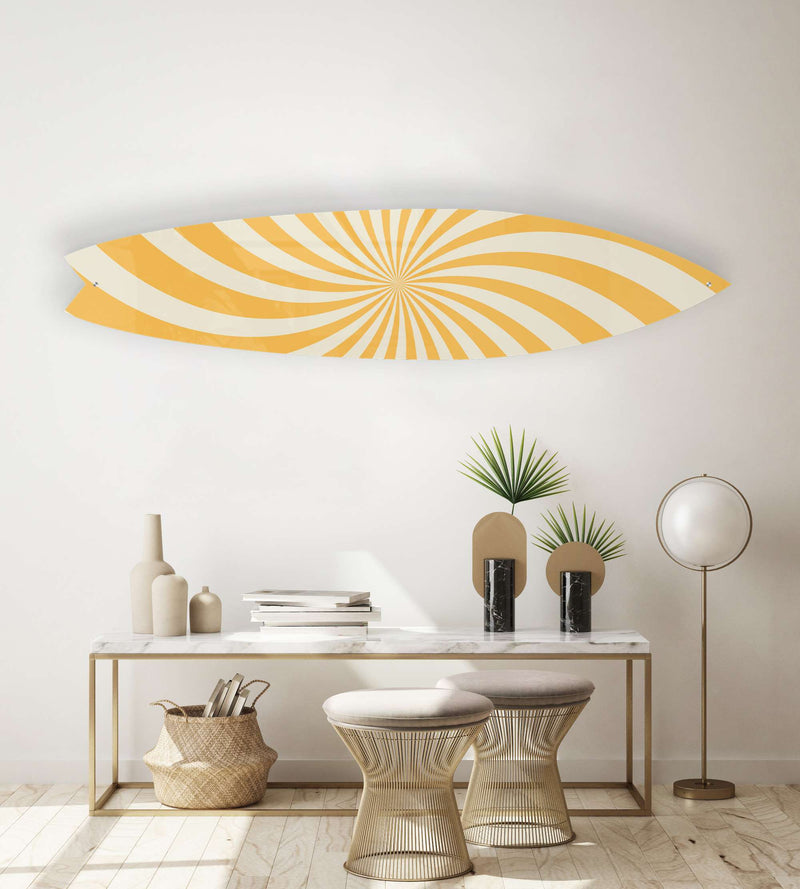 Swirl Minimalist Retro Acrylic Surfboard Wall Art
