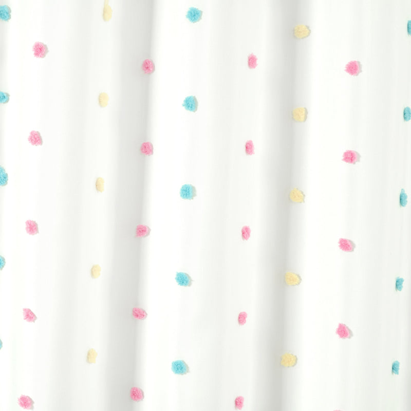 Rainbow Tufted Dot Shower Curtain