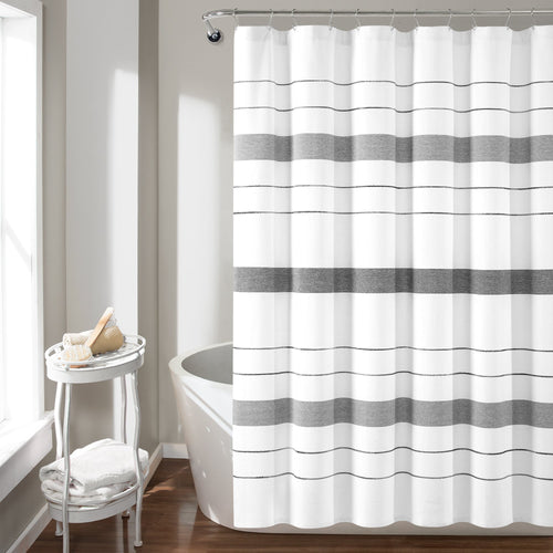 Chic Stripe Yarn Dyed Eco-Friendly Recycled Cotton Shower Curtain