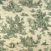 Gathered Bedskirt in Pastorale #3 Green on Cream French Country Toile