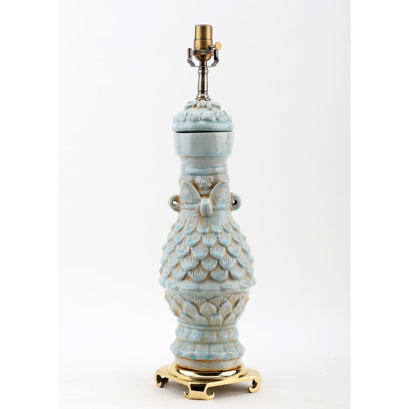 Lovecup Celadon Lotus Petal Vase Table Lamp L109