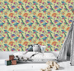 Yellow Wallpaper with Dinosaurs