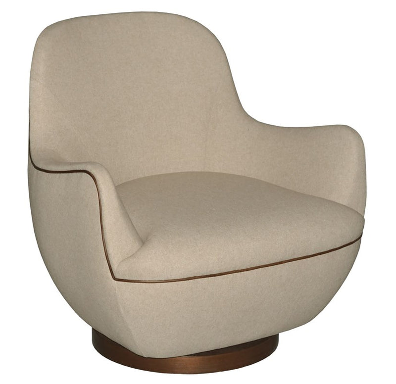 Currey and Company Brene Oatmeal Swivel Chair 7000-0572