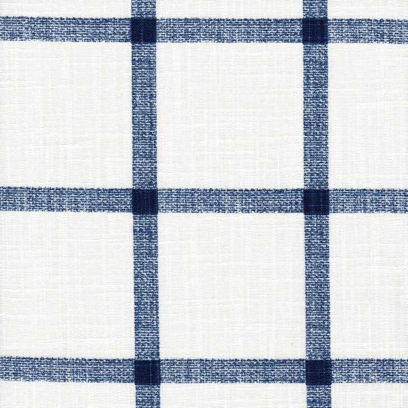 Round Tablecloth in Aaron Italian Denim Blue Windowpane Plaid