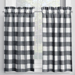Tailored Tier Curtains in Anderson Black Buffalo Check Plaid