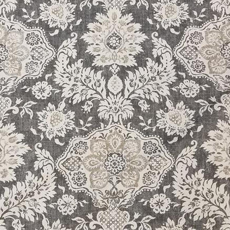 Bed Scarf in Belmont Metal Gray Floral Damask