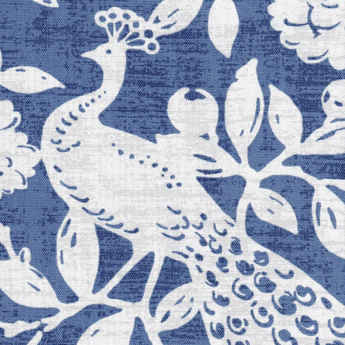 Decorative Pillows in Birdsong Navy Blue Bird Toile, Large Scale