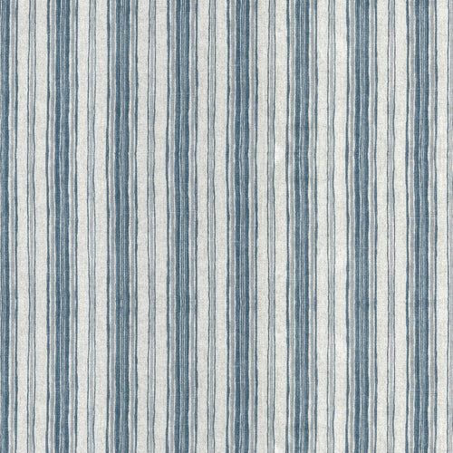 Tailored Tier Curtains in Brunswick Denim Blue Stripe