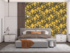Yellow Wallpaper with Plant's Leaves