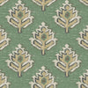 Tailored Bedskirt in Carter Meadow Green Block Print Botanical Design- Small Scale