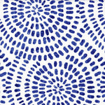 Gathered Bedskirt in Cecil Commodore Blue Watercolor Dot Circular Geometric