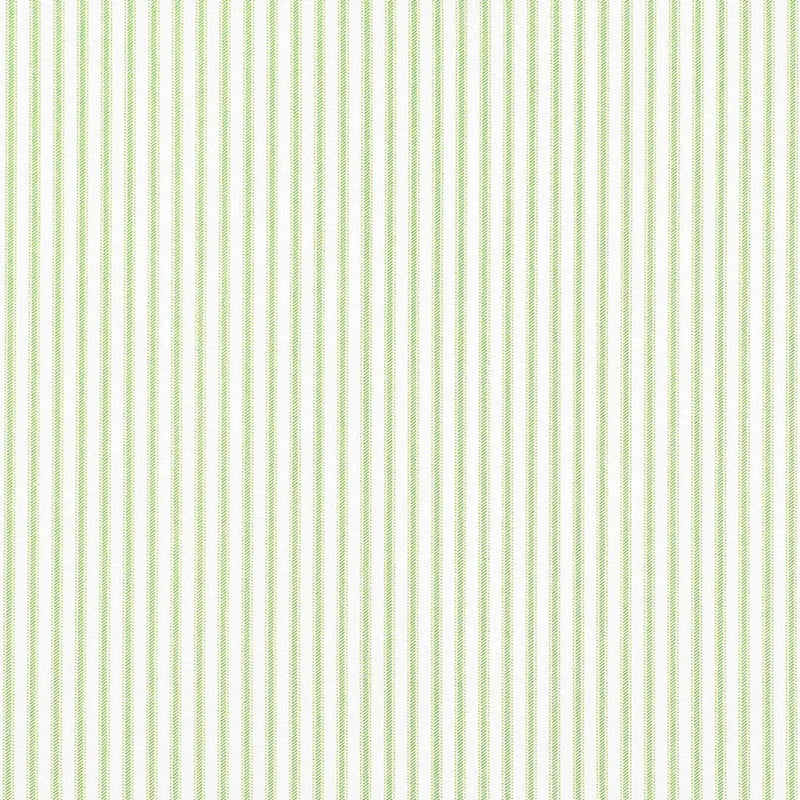Round Tablecloth in Classic Kiwi Green Ticking Stripe on White