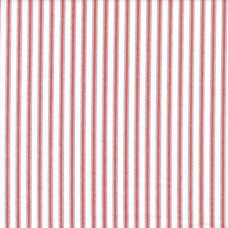 Round Tablecloth in Classic Lipstick Red Ticking Stripe on White