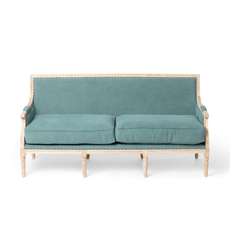 Lovecup Louie Turqoise Square Backed Sofa L125