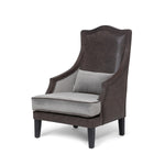 Lovecup Velvet and Leather Wing Chair L316