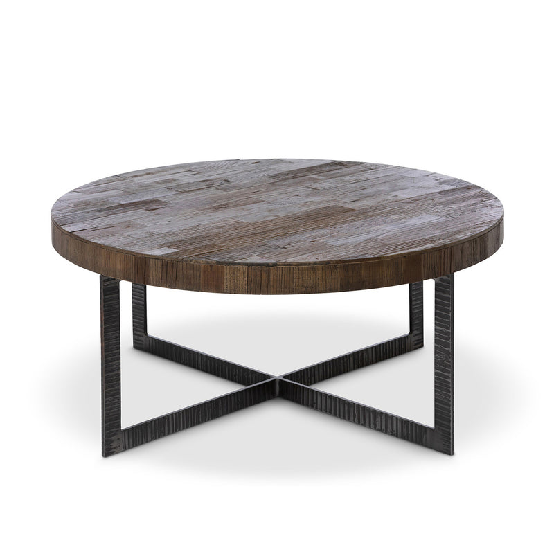 Recycled Elm and Iron Coffee Table L076