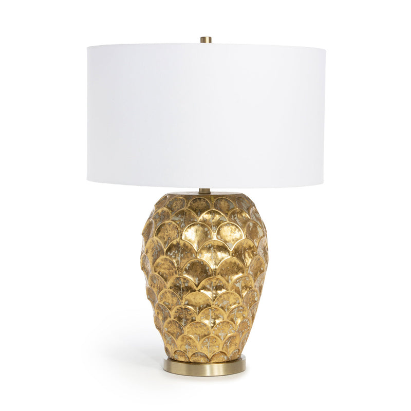 Lovecup Gold Scalloped Pattern Metal Table Lamp L024