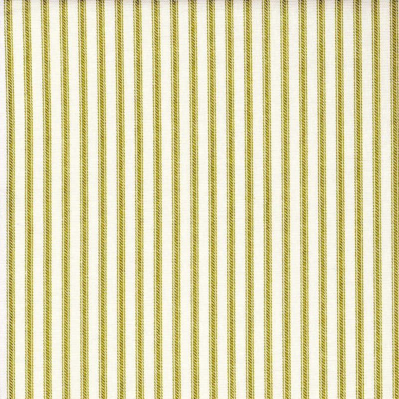 Tailored Bedskirt in Farmhouse Meadow Green Ticking Stripe on Cream