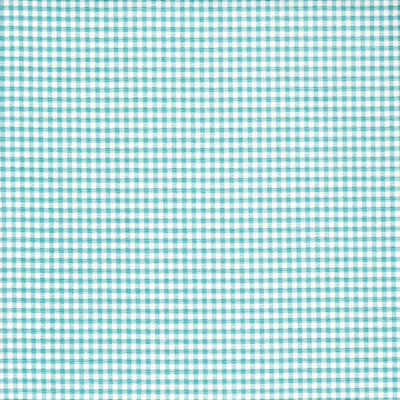 Gathered Bedskirt in Farmhouse Turquoise Blue Gingham Check on Cream