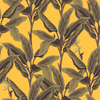 Yellow Wallpaper with Plant's Leaves
