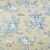 Gathered Bedskirt in Pastorale #88 Blue on Beige French Country Toile