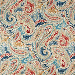 Gathered Bedskirt in Pisces Multi Weathered Paisley Large Scale