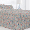 Gathered Bedskirt in Pisces Multi Weathered Paisley Large Scale