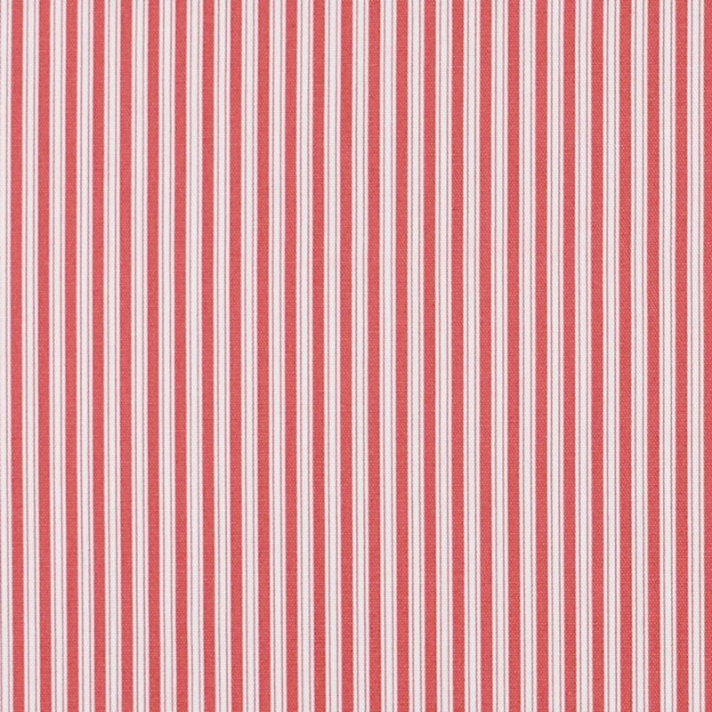 Gathered Bedskirt in Polo Calypso Rose Red Stripe on Off-White