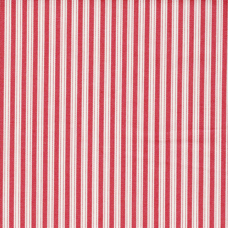 Tailored Bedskirt in Polo Calypso Rose Red Stripe on Off-White