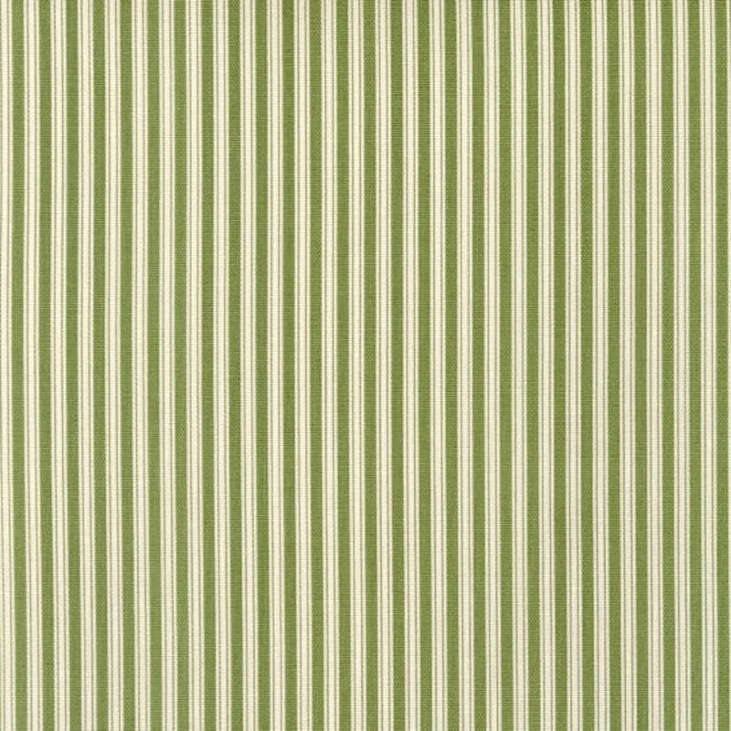Gathered Bedskirt in Polo Jungle Green Stripe on Cream
