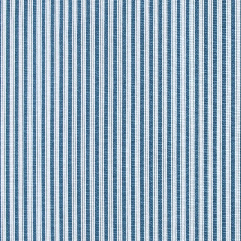 Gathered Bedskirt in Polo Navy Blue Stripe on White