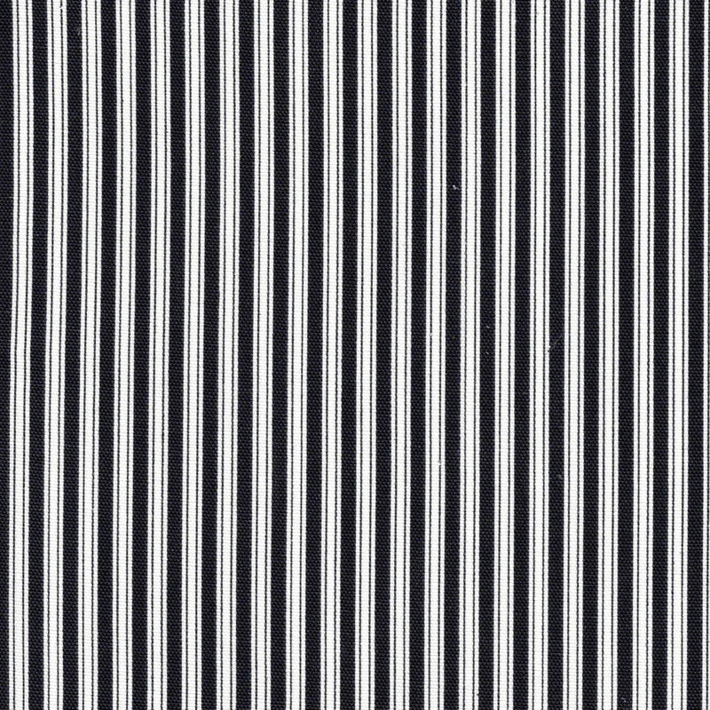 Gathered Bedskirt in Polo Onyx Black Stripe on White