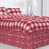 Gathered Bedskirt in Promise Land Forest Lipstick Red