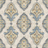 Tailored Valance in Queen Harbor Blue Medallion Watercolor- Large Scale