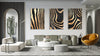 Gold Zebra Pattern Set of 3 Prints Modern Wall Art Modern Artwork