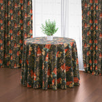 Round Tablecloth in Shoji Lacquer Oriental Toile, Multicolor Chinoiserie