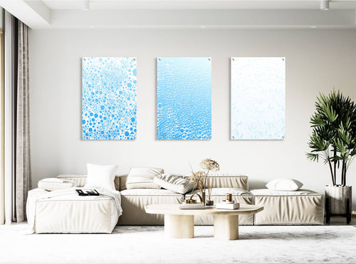 Bubbles Pattern Set of 3 Prints Modern Wall Art Modern Artwork