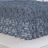 Gathered Bedskirt in Spirit Regal Navy Blue Oriental Toile
