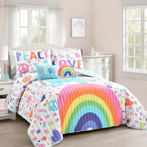 Unicorn Rainbow Quilt Set