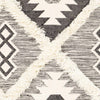 Jarales Cream/Black Tribal Tassel Wool Rug - Clearance
