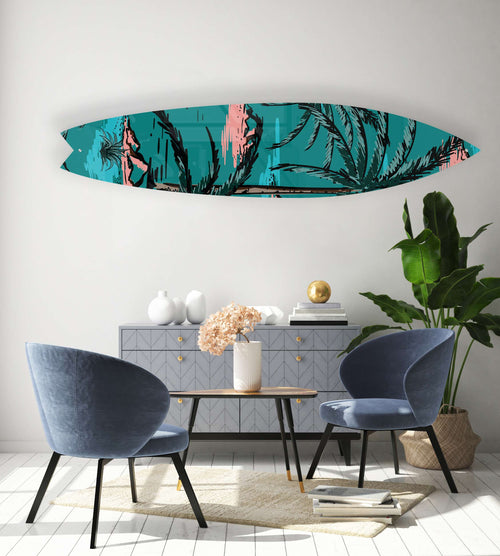 Summer Island Acrylic Surfboard Wall Art