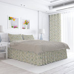 Gathered Bedskirt in Countess Bay Green Scallop Watercolor