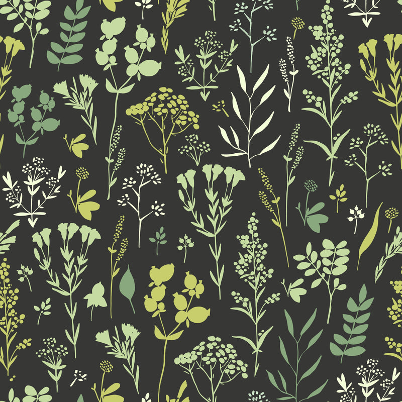 Dark Green Herbs Wallpaper
