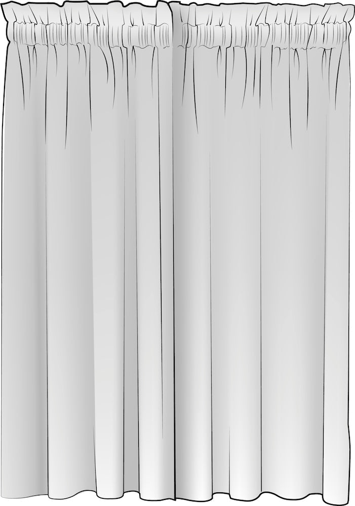 Rod Pocket Curtains in Polo Onyx Black Stripe on White