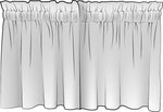 Tailored Tier Curtains in Babur Commodore Blue Watercolor Wavy Stripe
