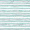 Gathered Bedskirt in Nelson Cancun Blue Horizontal Watercolor Stripe
