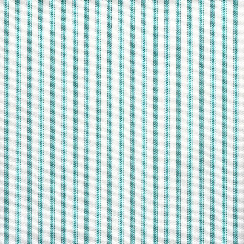 Tailored Tier Curtains in Farmhouse Aqua Blue Ticking Stripe