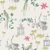 Tailored Bedskirt in Let It Crane Avocado Oriental Toile, Multicolor Chinoiserie