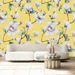 Yellow Wallpaper with Magnolia